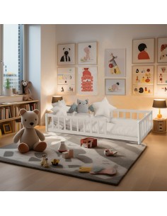 Lit barrière Lanterne Magique 90x190 Blanc - Laïba Kids 2