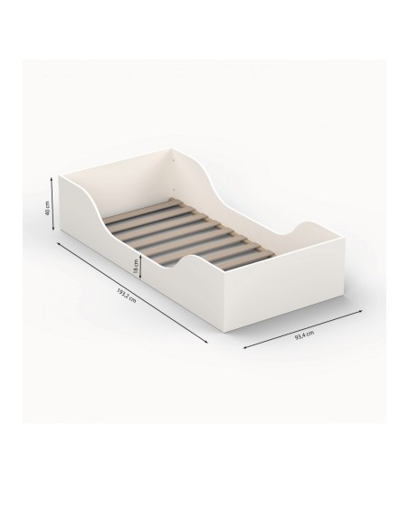 Lit enfant Noe 90x190 avec sommier Blanc - Weber