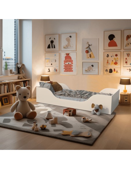 Lit enfant Noe 90x190 avec sommier Blanc - Weber