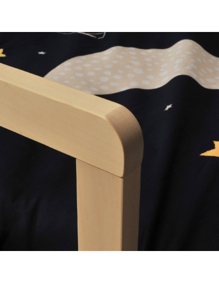 Lit enfant Pilou 70x140 avec sommier Blanc et Naturel Weber