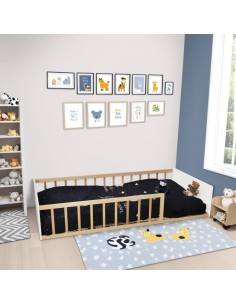 Lit enfant Pilou 90x190 avec sommier Blanc Et Naturel Weber Industries 2