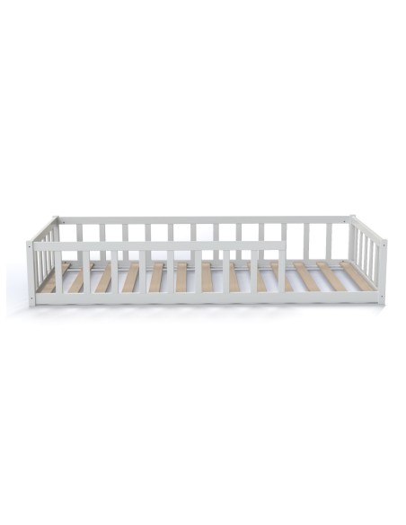 Lit enfant barrière Nino 90x190 avec sommier inclus Blanc - Weber Industries