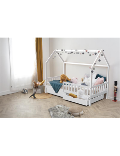 Lit cabane Bosco 2 tiroirs 90x190 Blanc - Atmosphera For Kids 2