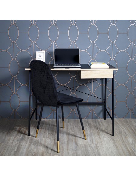 Bureau industriel en bois Stanford Noir Home Deco Factory