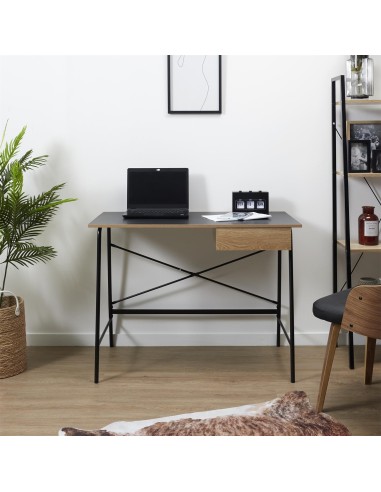 Bureau industriel en bois Stanford Noir Home Deco Factory