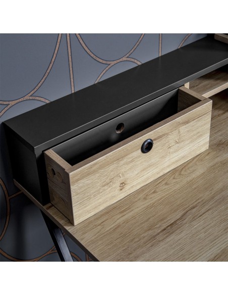 Bureau Cambridge En Bois Noir Home Deco Factory