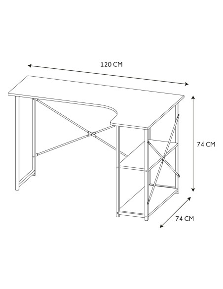 Bureau d'angle job Blanc Home Deco Factory