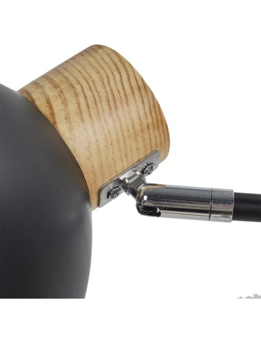 Lampadaire En Métal Et Bois Noire Home Deco Factory