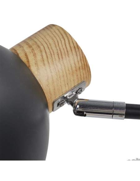 Lampadaire En Métal Et Bois Noire Home Deco Factory