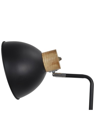 Lampadaire En Métal Et Bois Noire Home Deco Factory