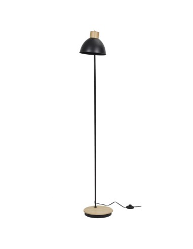 Lampadaire En Métal Et Bois Noire Home Deco Factory