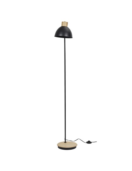 Lampadaire En Métal Et Bois Noire Home Deco Factory