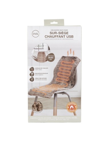 Jeté De Chaise Chauffant USB Gris Home Deco Factory