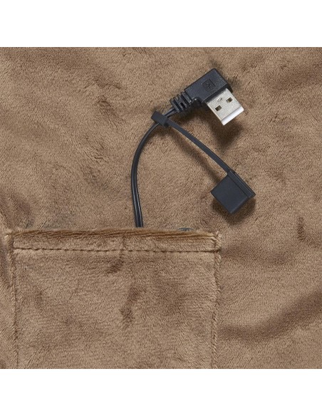 Jeté De Chaise Chauffant USB Gris Home Deco Factory