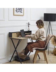 Jeté De Chaise Chauffant USB Gris Home Deco Factory 2