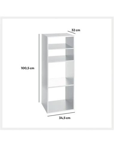 Étagère 2+2 cases Mix n'modul Blanc Five