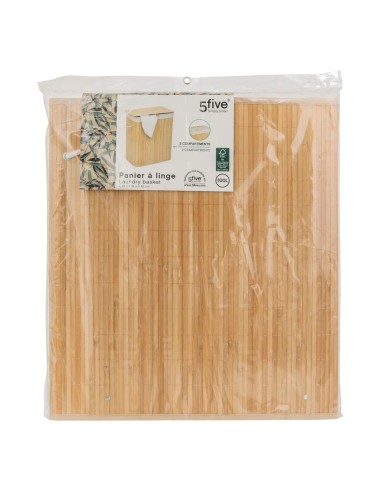 Panier à linge de tri rectangle 100 l En Bambou Five