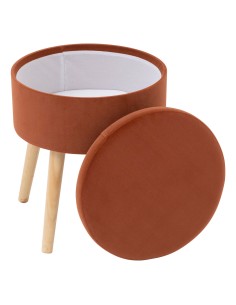 Tabouret Coffre Tess En Velours Ambre Atmosphera 2