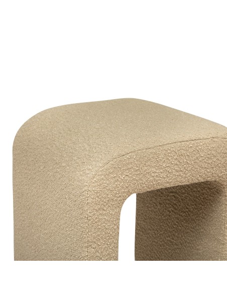 Pouf Sevi bouclette Beige Atmosphera