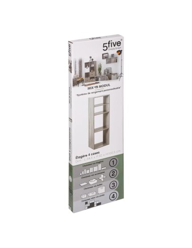 Étagère 2+2 cases Mix n'modul Gris Five