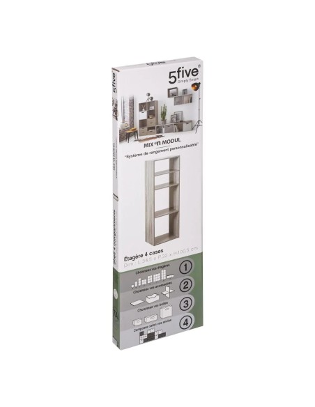Étagère 2+2 cases Mix n'modul Gris Five