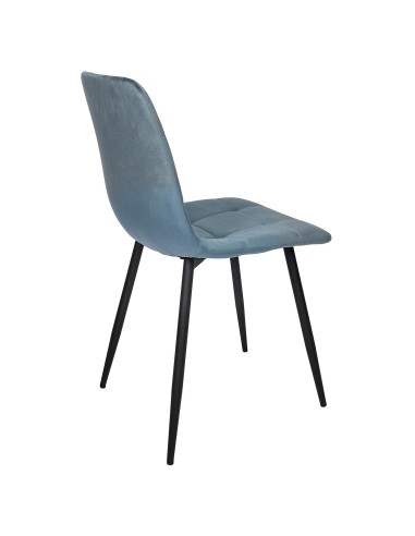 Chaise Mateo En Velours Bleu Canard Home Deco Factory