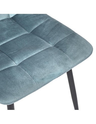 Chaise Mateo En Velours Bleu Canard Home Deco Factory
