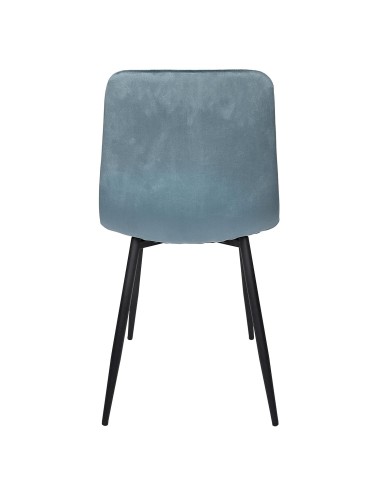 Chaise Mateo En Velours Bleu Canard Home Deco Factory