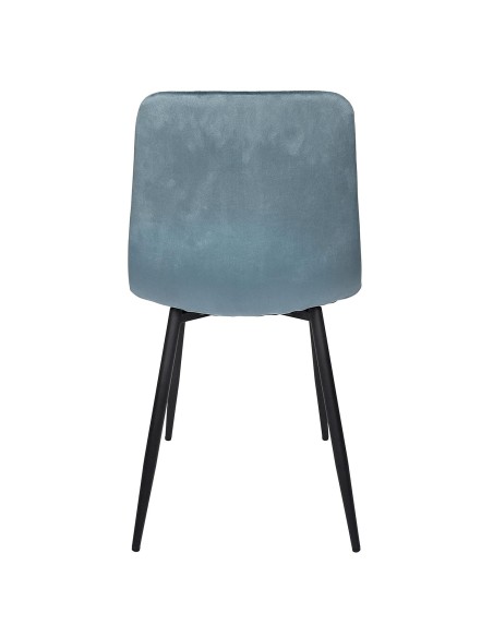 Chaise Mateo En Velours Bleu Canard Home Deco Factory