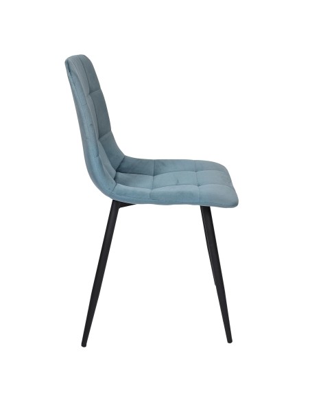 Chaise Mateo En Velours Bleu Canard Home Deco Factory