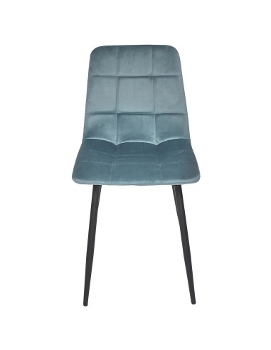Chaise Mateo En Velours Bleu Canard Home Deco Factory