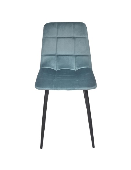 Chaise Mateo En Velours Bleu Canard Home Deco Factory