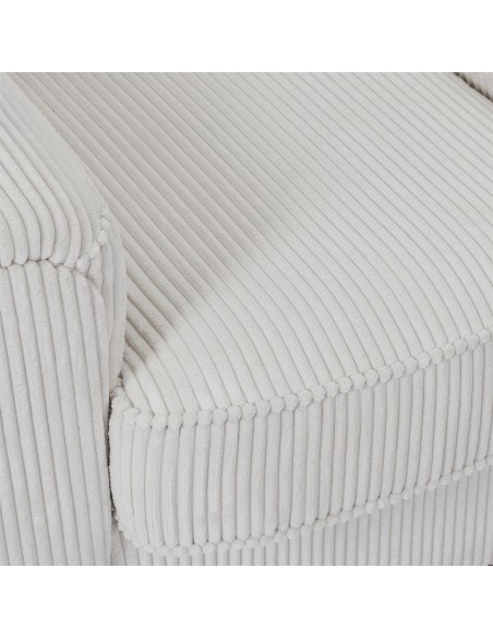 Fauteuil Club Côtelé Scott Beige Home Deco Factory