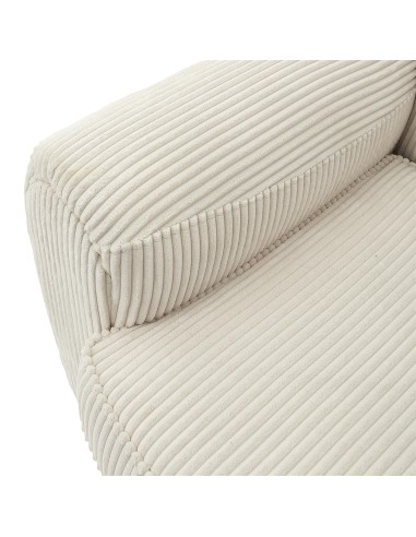 Fauteuil Club Côtelé Scott Beige Home Deco Factory