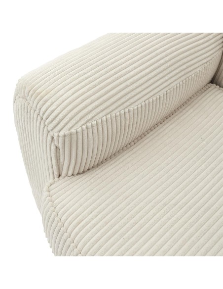 Fauteuil Club Côtelé Scott Beige Home Deco Factory