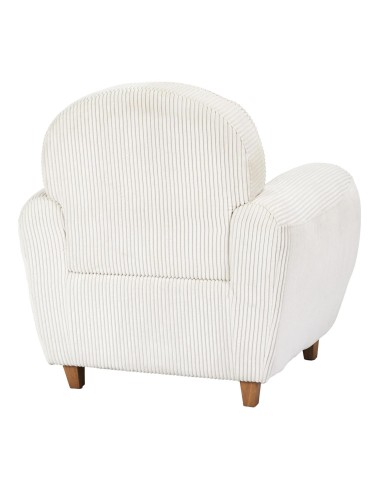 Fauteuil Club Côtelé Scott Beige Home Deco Factory