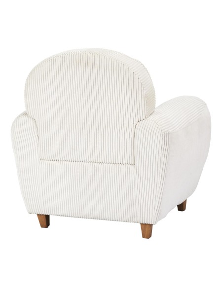 Fauteuil Club Côtelé Scott Beige Home Deco Factory