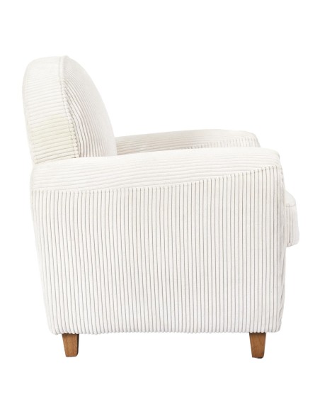 Fauteuil Club Côtelé Scott Beige Home Deco Factory
