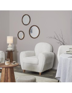 Fauteuil Club Côtelé Scott Beige Home Deco Factory 2