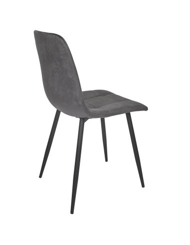 Chaise Mateo En Velours Gris Home Deco Factory