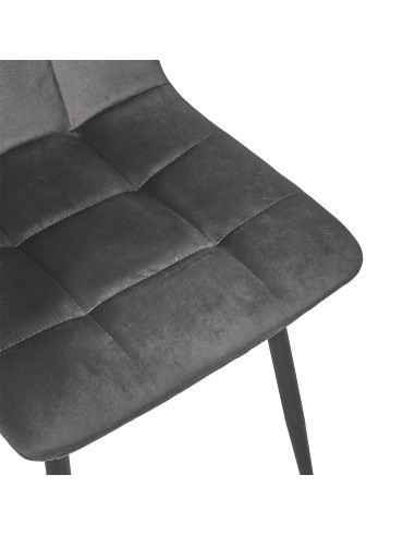 Chaise Mateo En Velours Gris Home Deco Factory