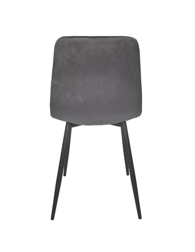 Chaise Mateo En Velours Gris Home Deco Factory