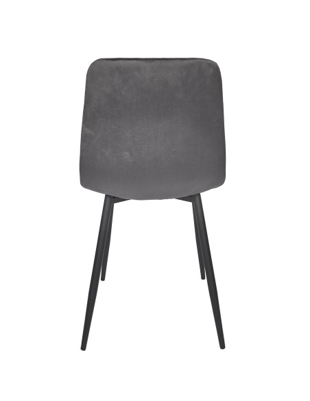 Chaise Mateo En Velours Gris Home Deco Factory