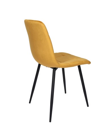 Chaise Mateo En Velours Jaune Moutarde Home Deco Factory