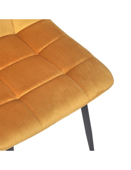 Chaise Mateo En Velours Jaune Moutarde Home Deco Factory