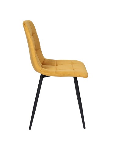 Chaise Mateo En Velours Jaune Moutarde Home Deco Factory