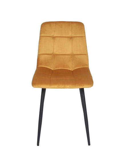 Chaise Mateo En Velours Jaune Moutarde Home Deco Factory