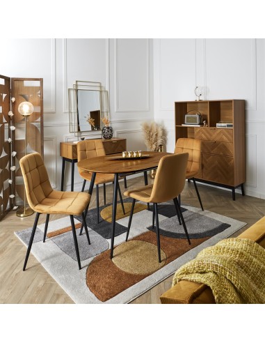 Chaise Mateo En Velours Jaune Moutarde Home Deco Factory