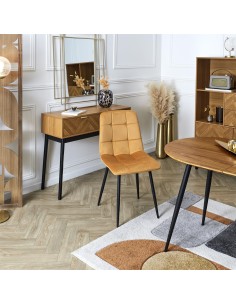 Chaise Mateo En Velours Jaune Moutarde Home Deco Factory 2