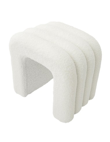 Pouf ARC bouclette Archy Blanc Home Deco Factory